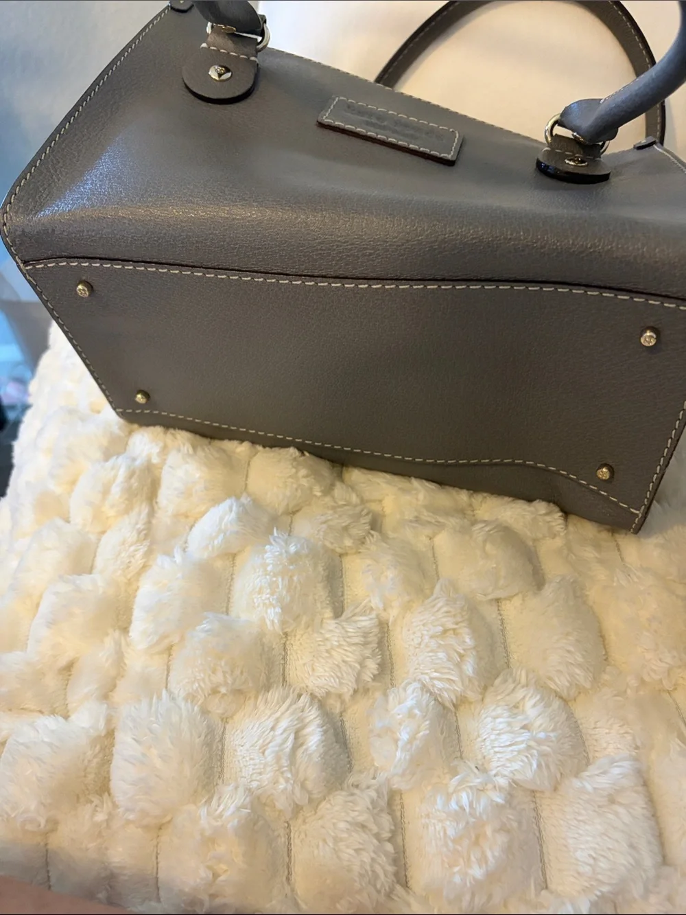 kate spade Gray Leather Top-Handle Satchel